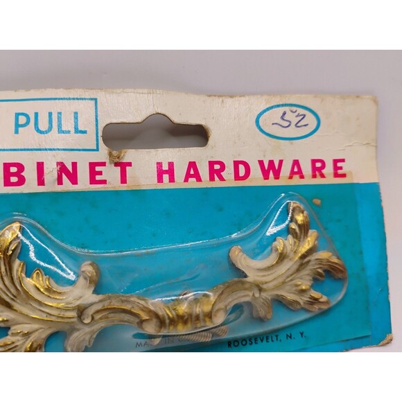 Vintage French Provincial Brass Drawer Pulls #853 #52 White Finish David Allison - Picture 5 of 6